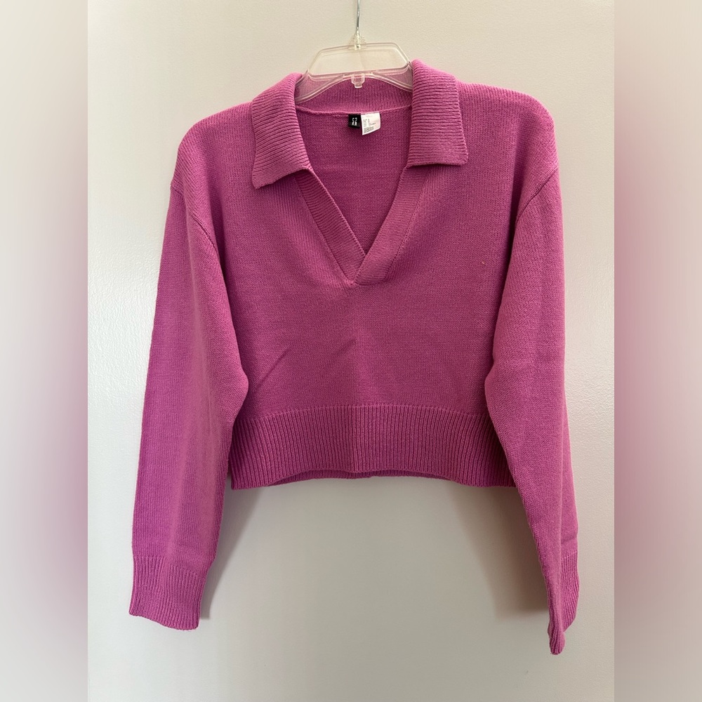 Divided H&M pink cropped sweater. Size S. Great Condition